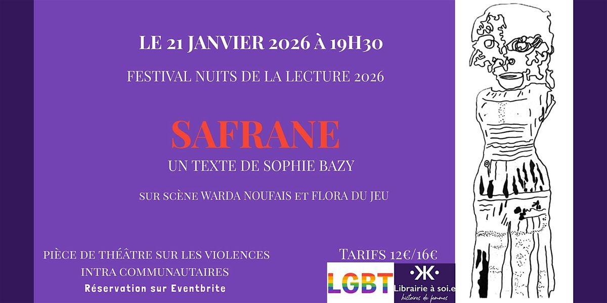 Pi\u00e8ce de th\u00e9\u00e2tre "SAFRANE" - Sophie Bazy