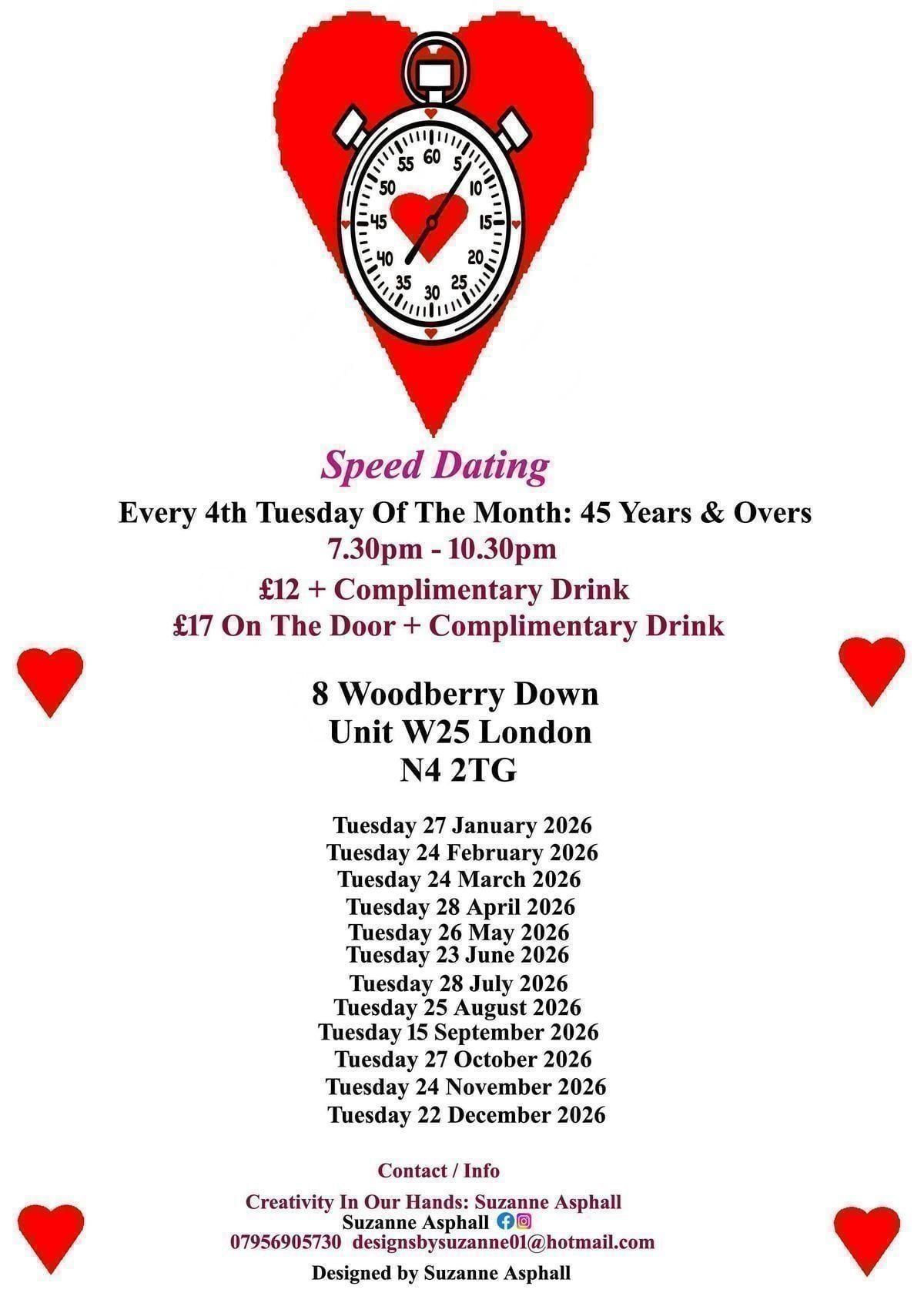 Speed Dating 45 years & Overs Tuesdays