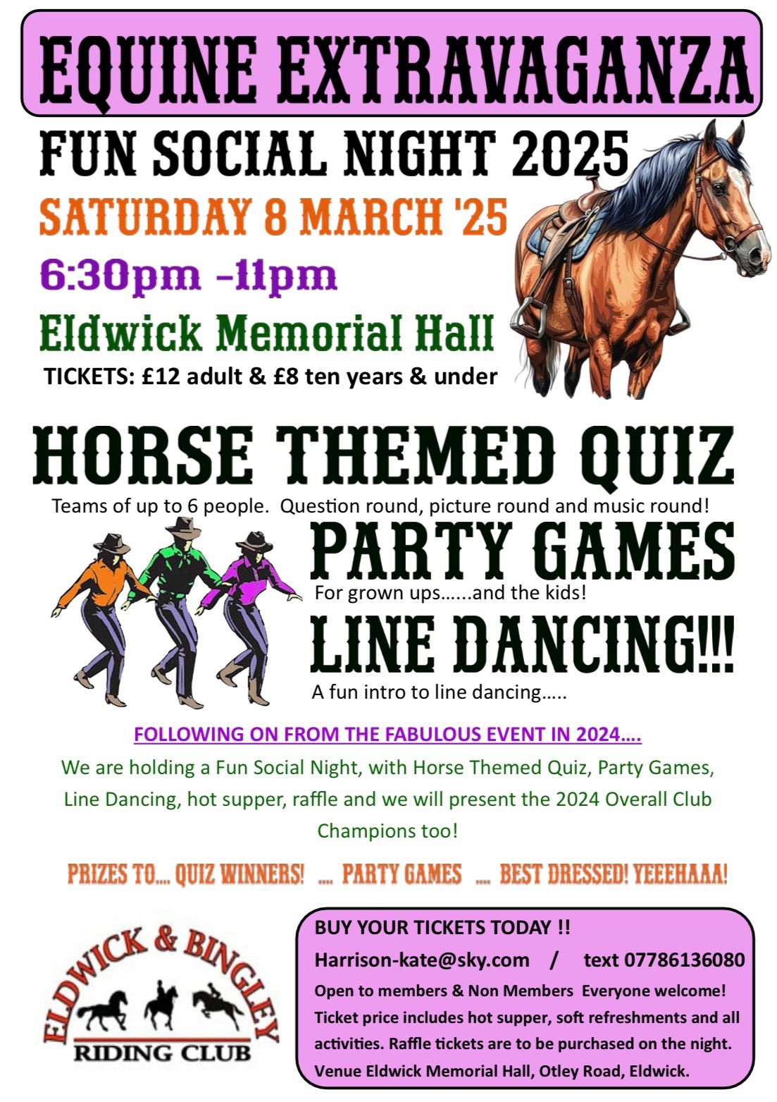 Eldwick & Bingley Riding Club Equine Extravaganza Social Night! 