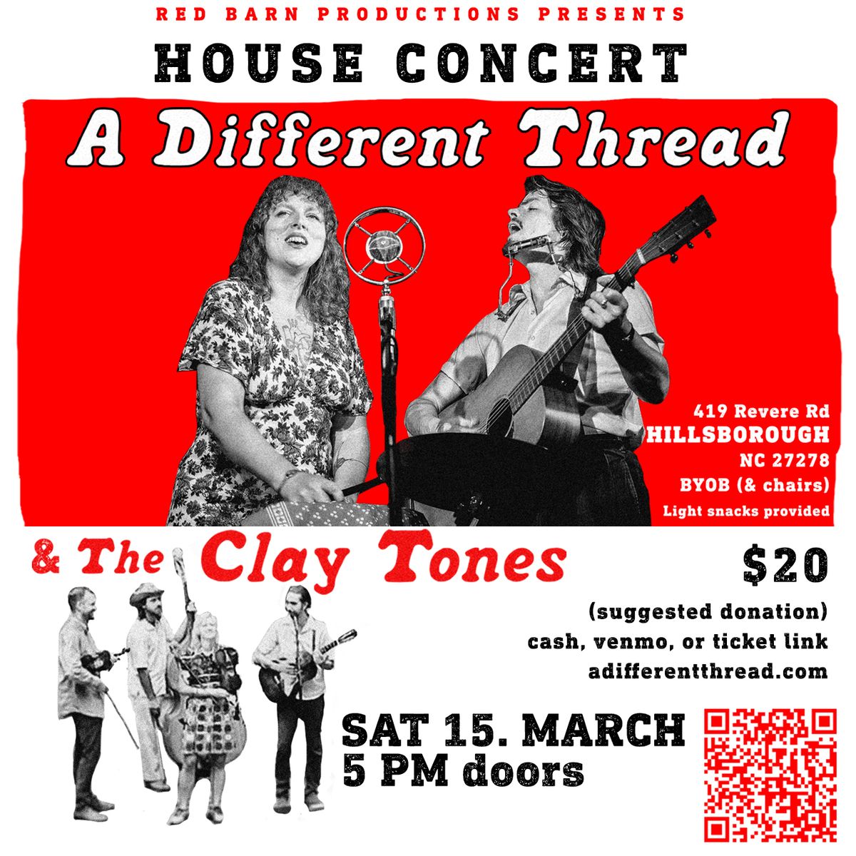 House Concert: A Different Thread + The Clay Tones