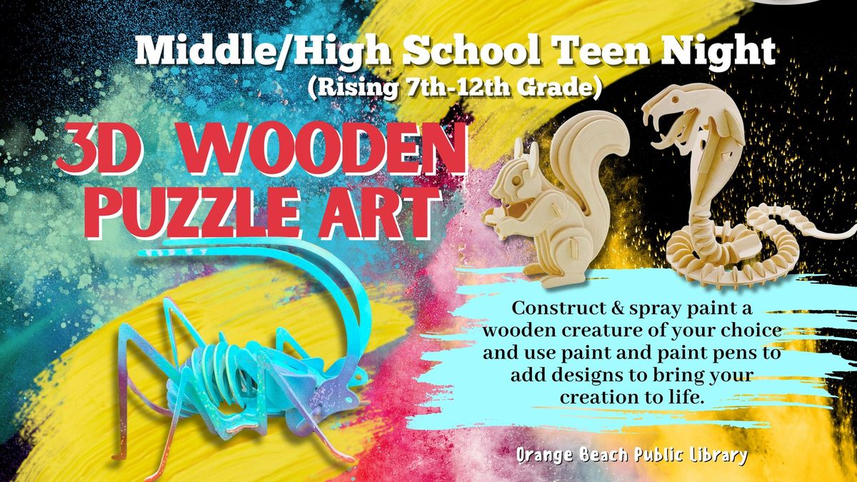 TEEN NIGHT: 3D Wooden Puzzle Art