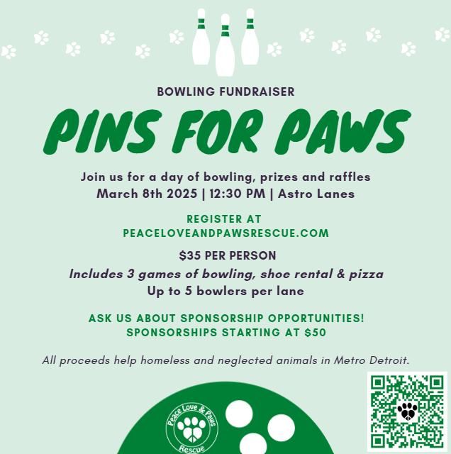 4th Annual Pins For Paws Bowling Fundraiser