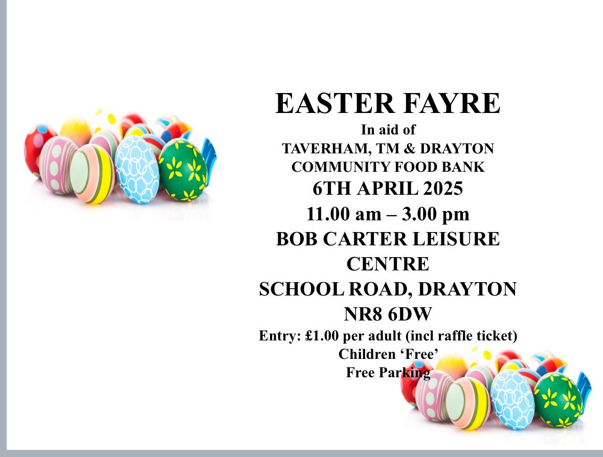 Easter Craft fayre for Taverham & Drayton food bank 