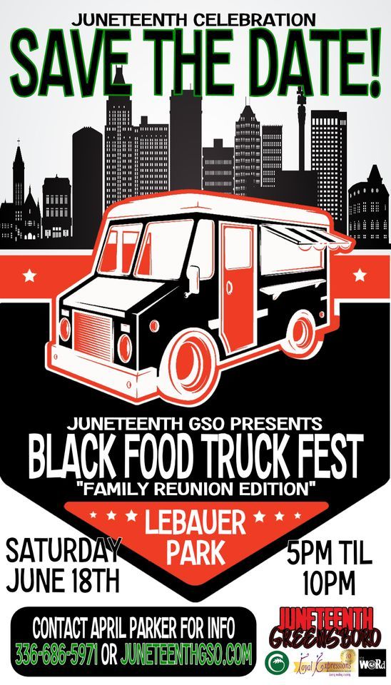 Black Food Truck Festival Save The Date, Lebauer Park