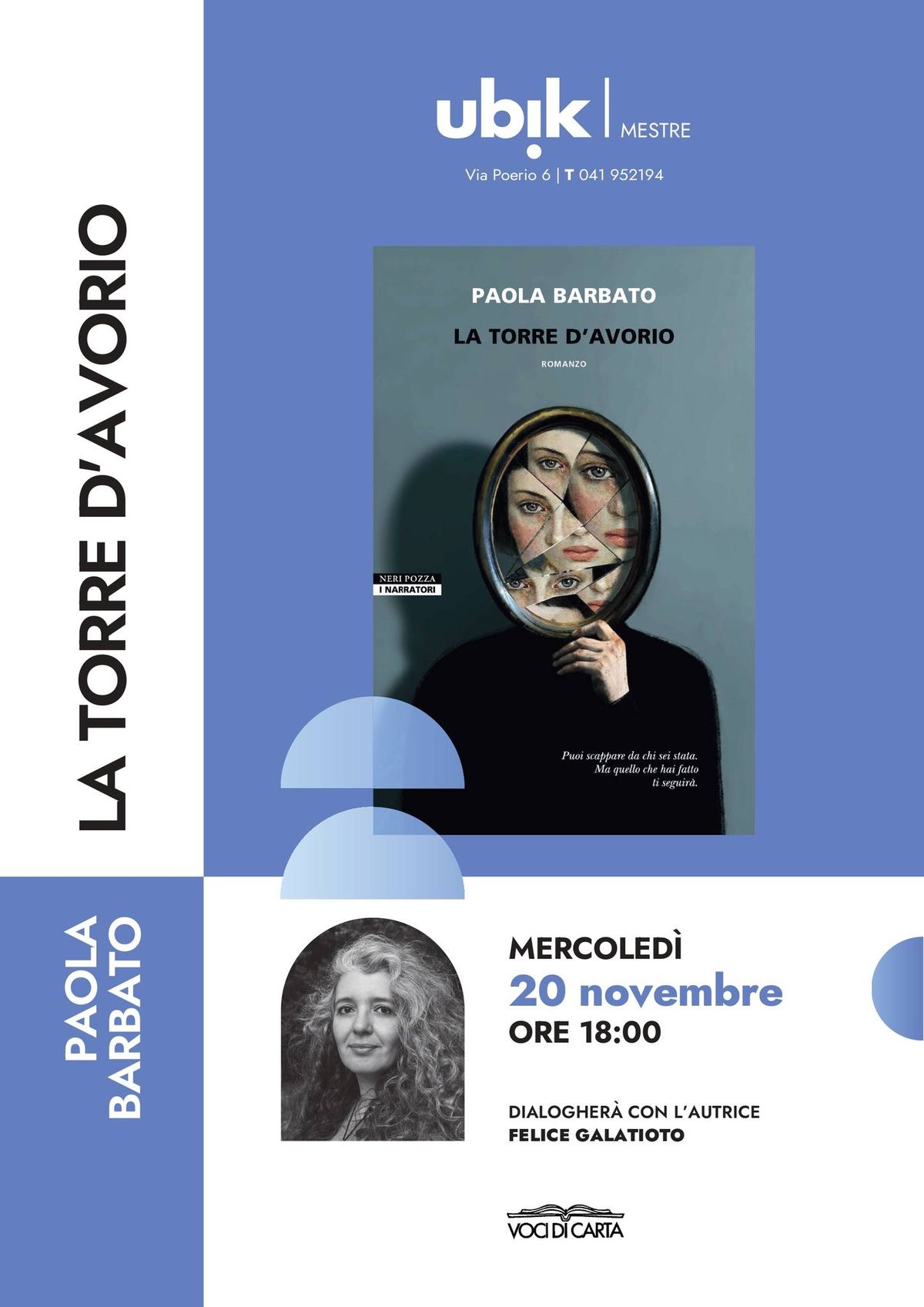 DA NON PERDERE!! Paola Barbato presenta "La torre d'avorio" da Ubik Mestre!!