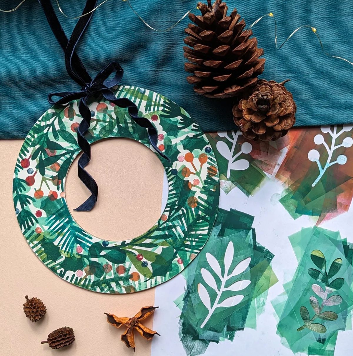 Make a Printed Christmas Wreath (Adult & Child 6yrs+)