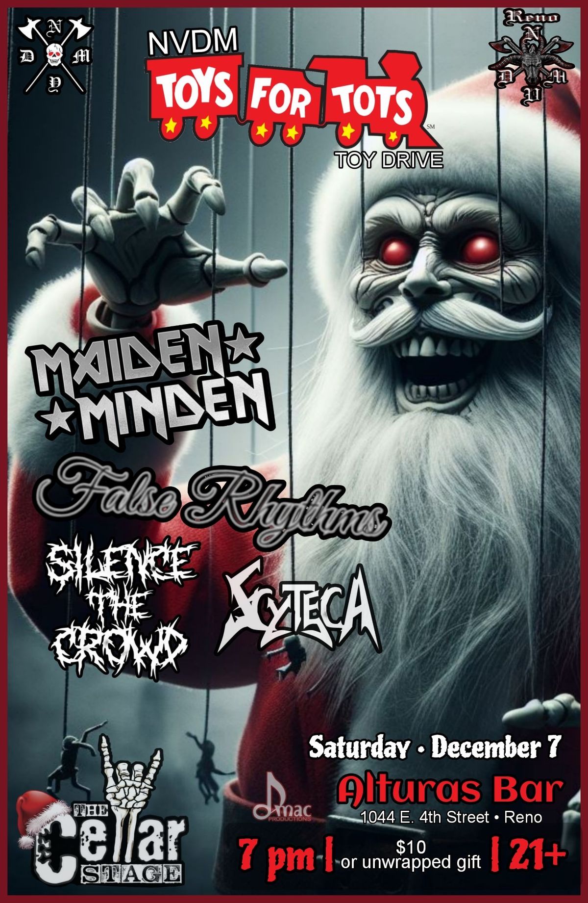 NVDM'S Toys For Tots Toy Drive ft. Maiden Minden, False Rhythms, Silence The Crowd and Scyteca 