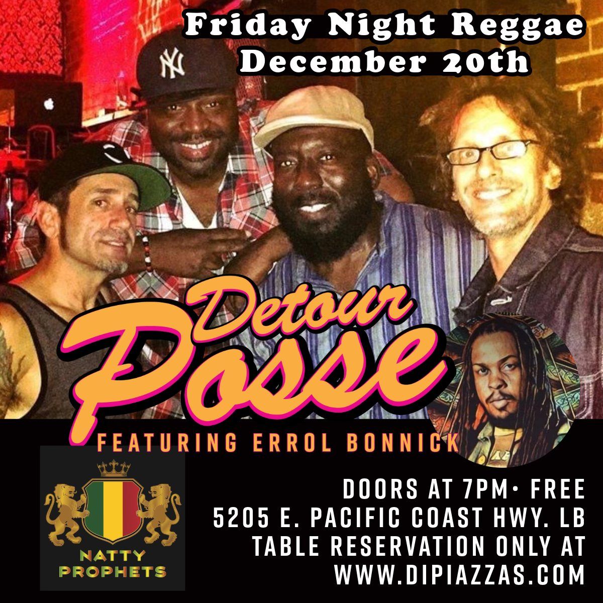 Friday Night Reggae: Detour Posse feat. Errol Bonnick + Natty Prophets