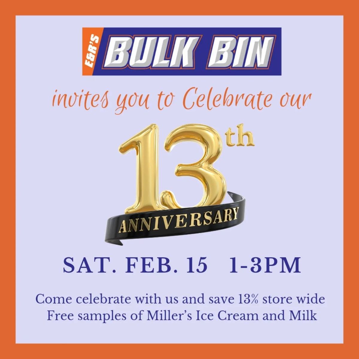 E&R's Bulk Bin 13th Anniversary Celebration