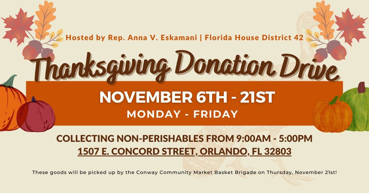 Thanksgiving Donation Drive with Rep. Eskamani