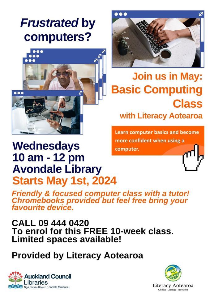 Basic Computing Class - REGISTER NOW for May Classes! 