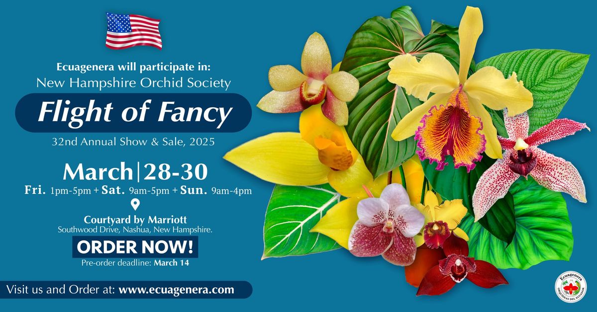 Ecuagenera will participate in: New Hampshire Orchid Society Flight of Fancy 32nd Annual Show & Sale