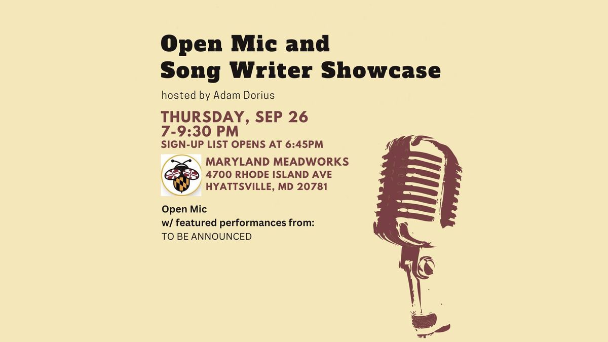 Sept Open Mic & Song Writer Showcase at Meadworks