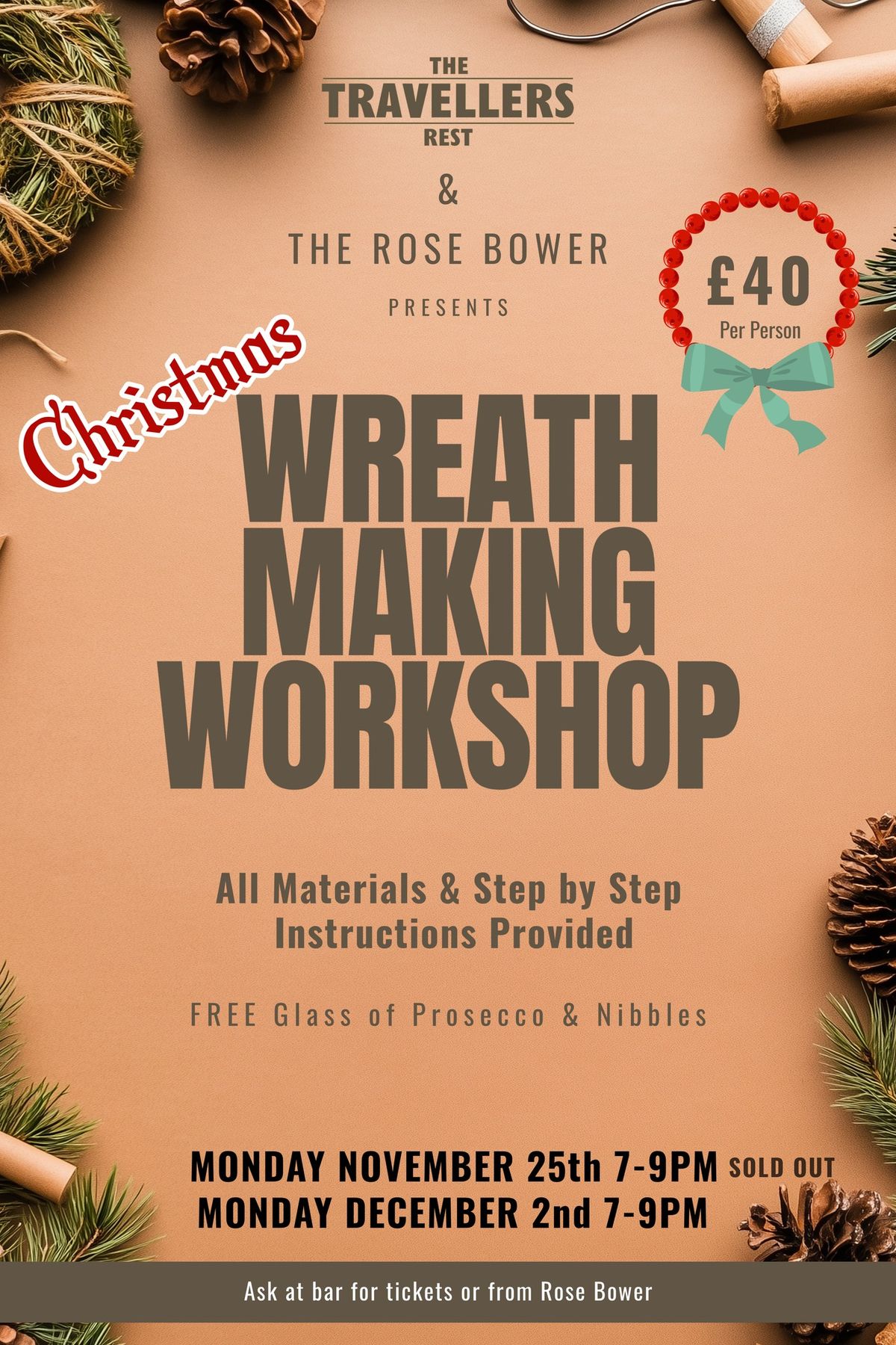 Christmas Wreath Making Workshop @ the Travellers II