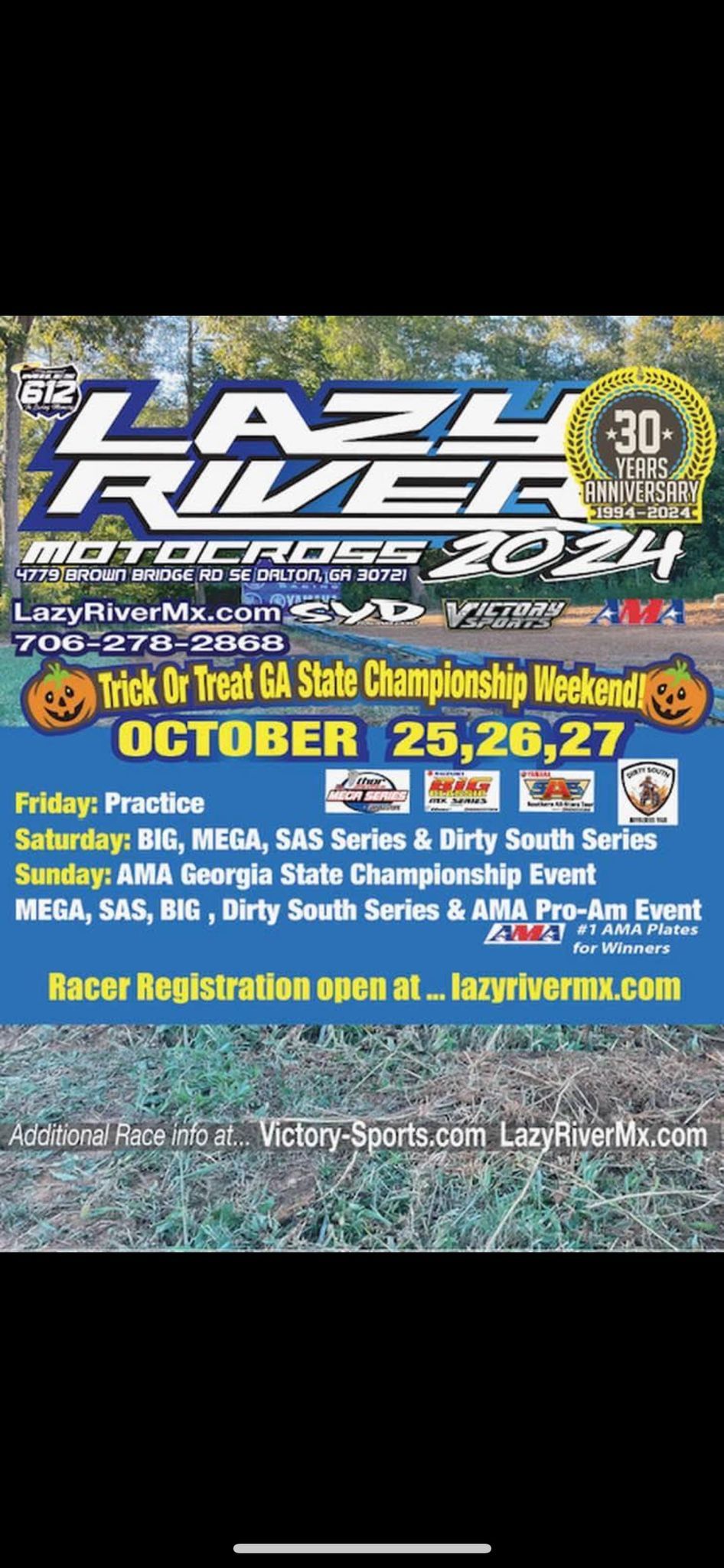 Lazy River MX October 25th, 26th, and 27th