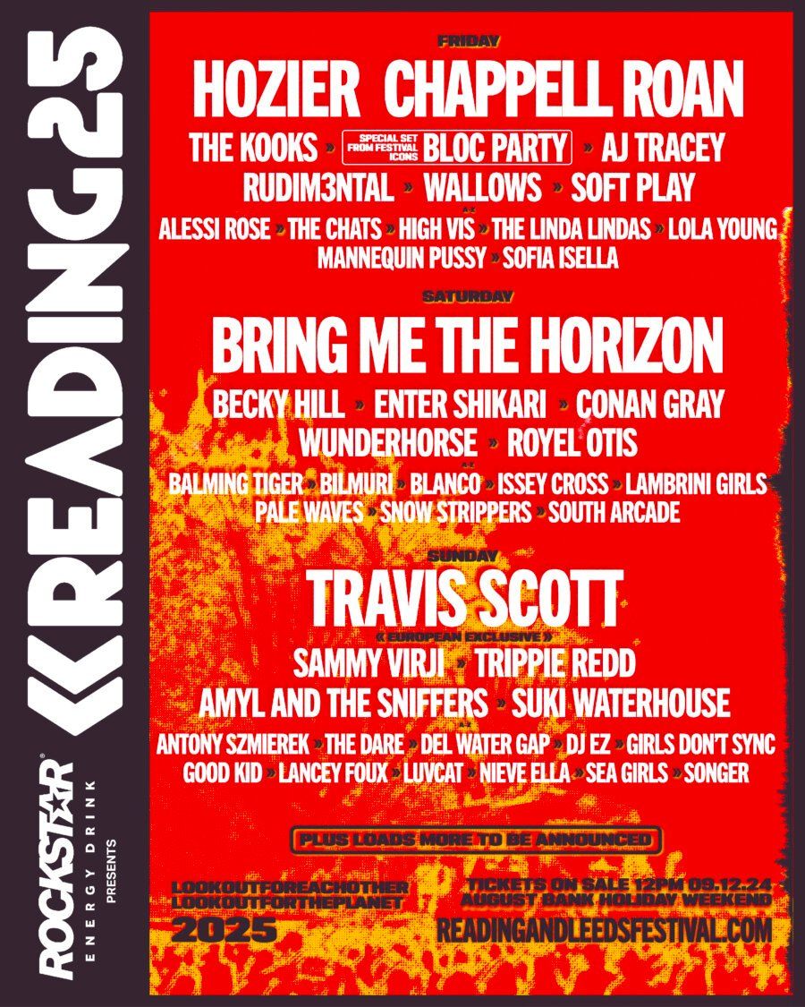 Reading Festival 2025 - Weekend + Early Entry with Camping Tickets
