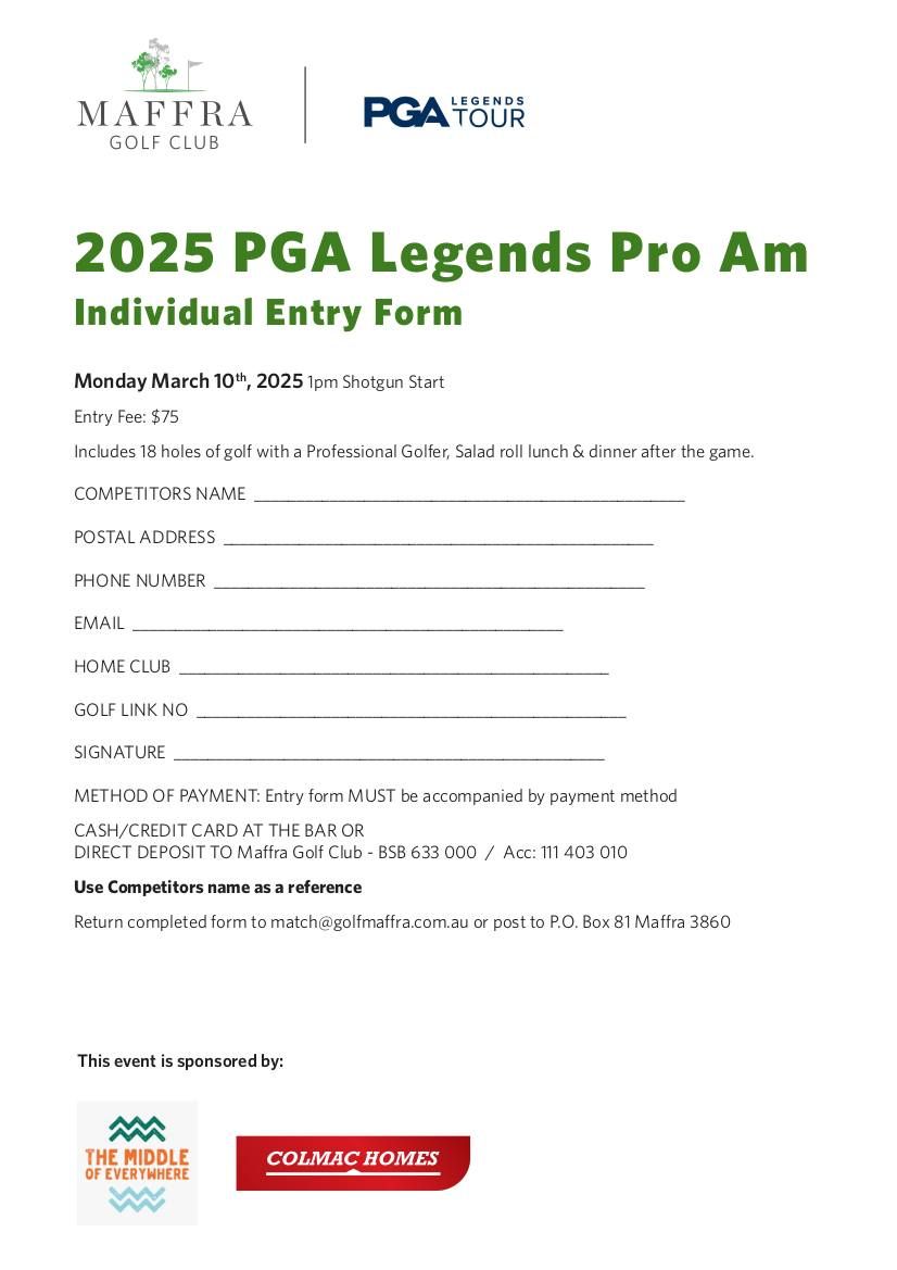 Our Legends Golf Tour Pro Am