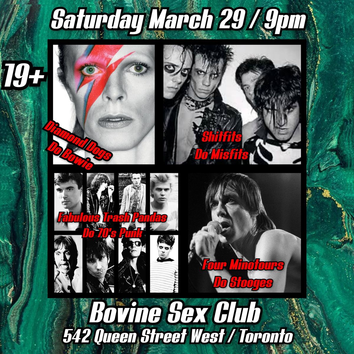 Live tributes to The Misfits, 70s Punk, David Bowie and The Stooges at Bovine