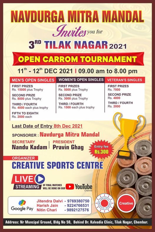 Open carrom Tournament