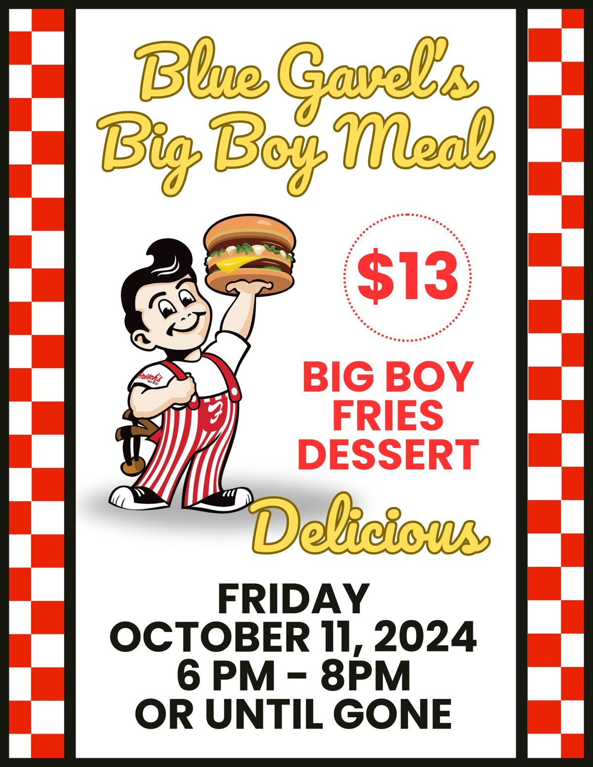 Blue Gavel's Big Boy Meal - Not a Public Event 