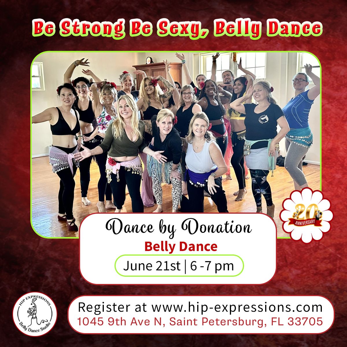 Donation Class | Belly Dance | June 21st | 6 - 7 pm | At Hip Expressions