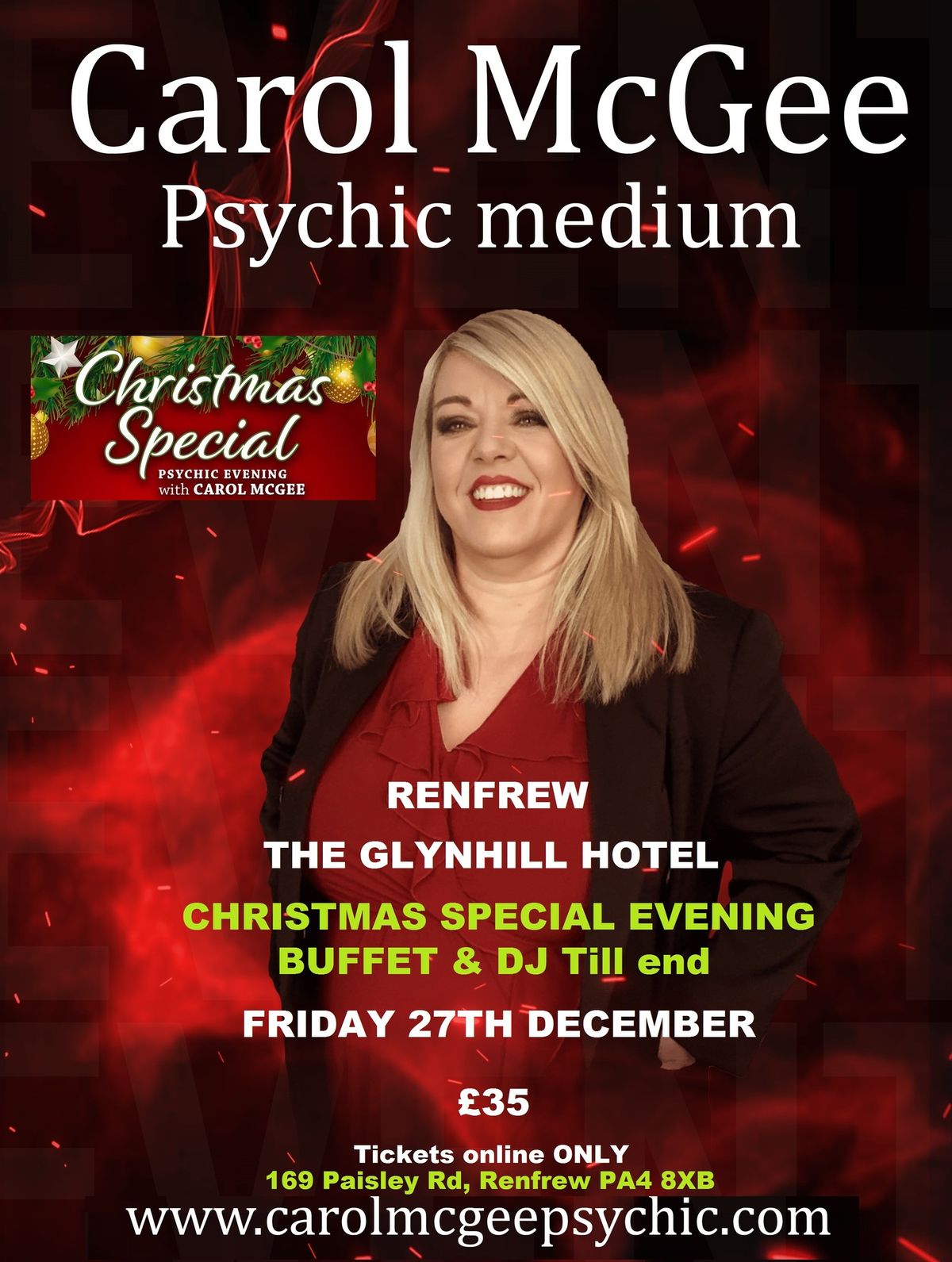 Christmas Special evening of mediumship with Carol McGee Renfrew