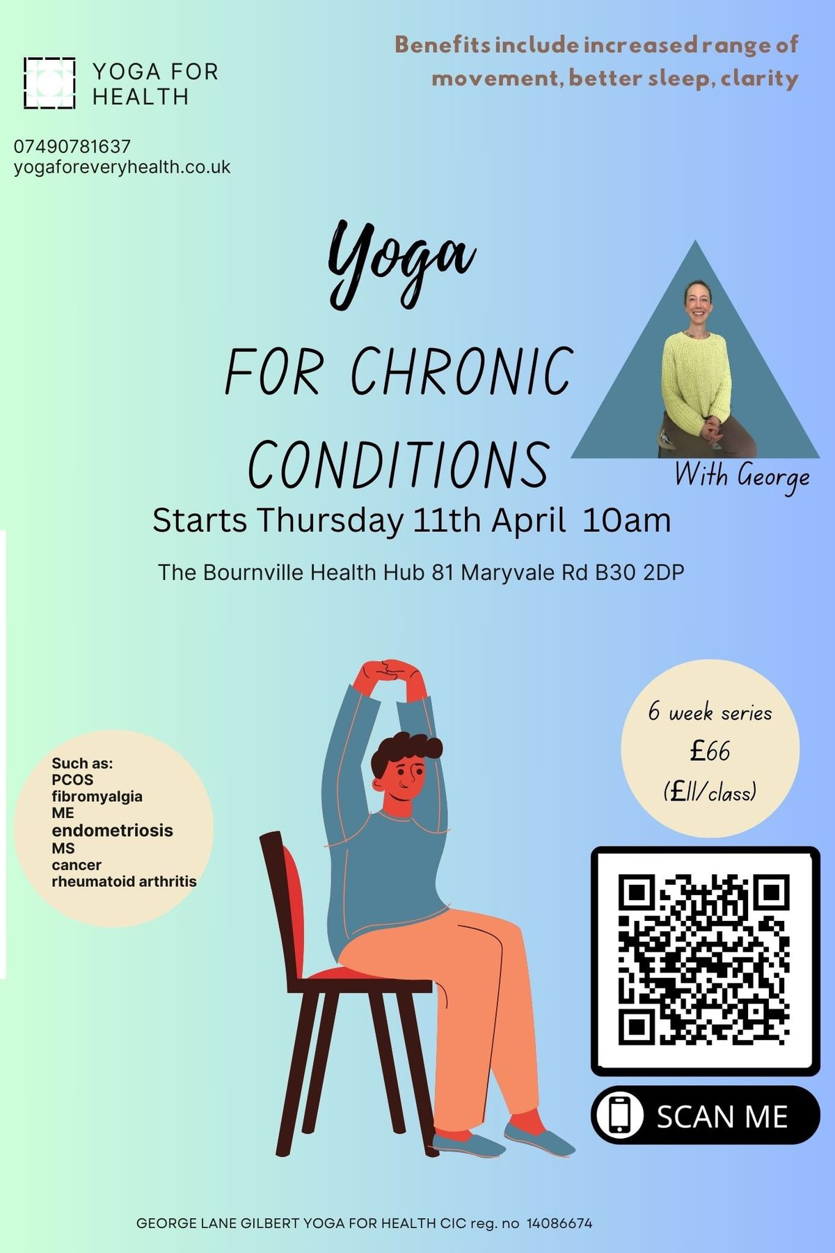 Yoga for Chronic Conditions, in person At Bournville Health Hub