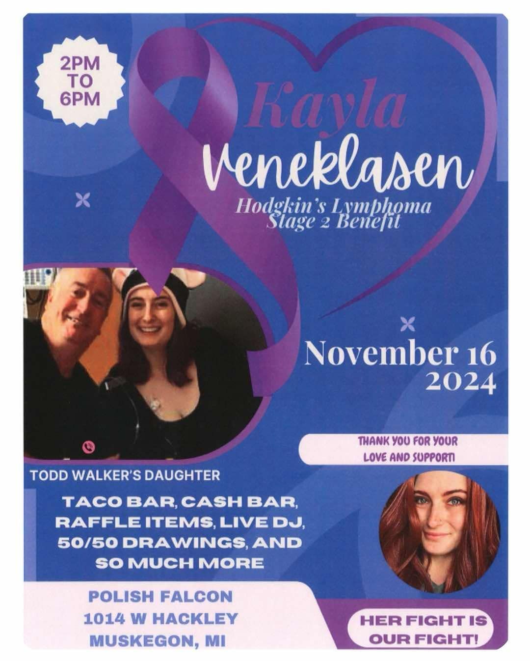 Benefit for Kayla Veneklasen (Todd Walker's daughter)