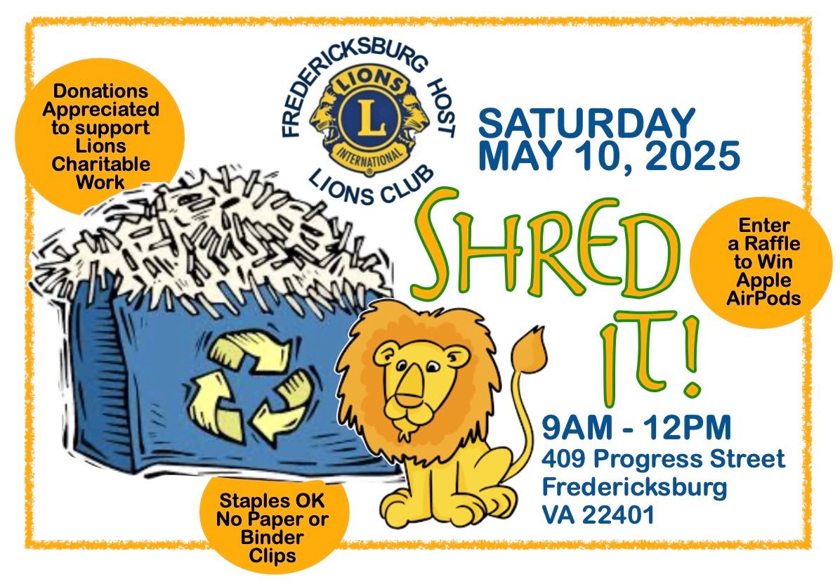 Fredericksburg Host Lions Club Shred Event