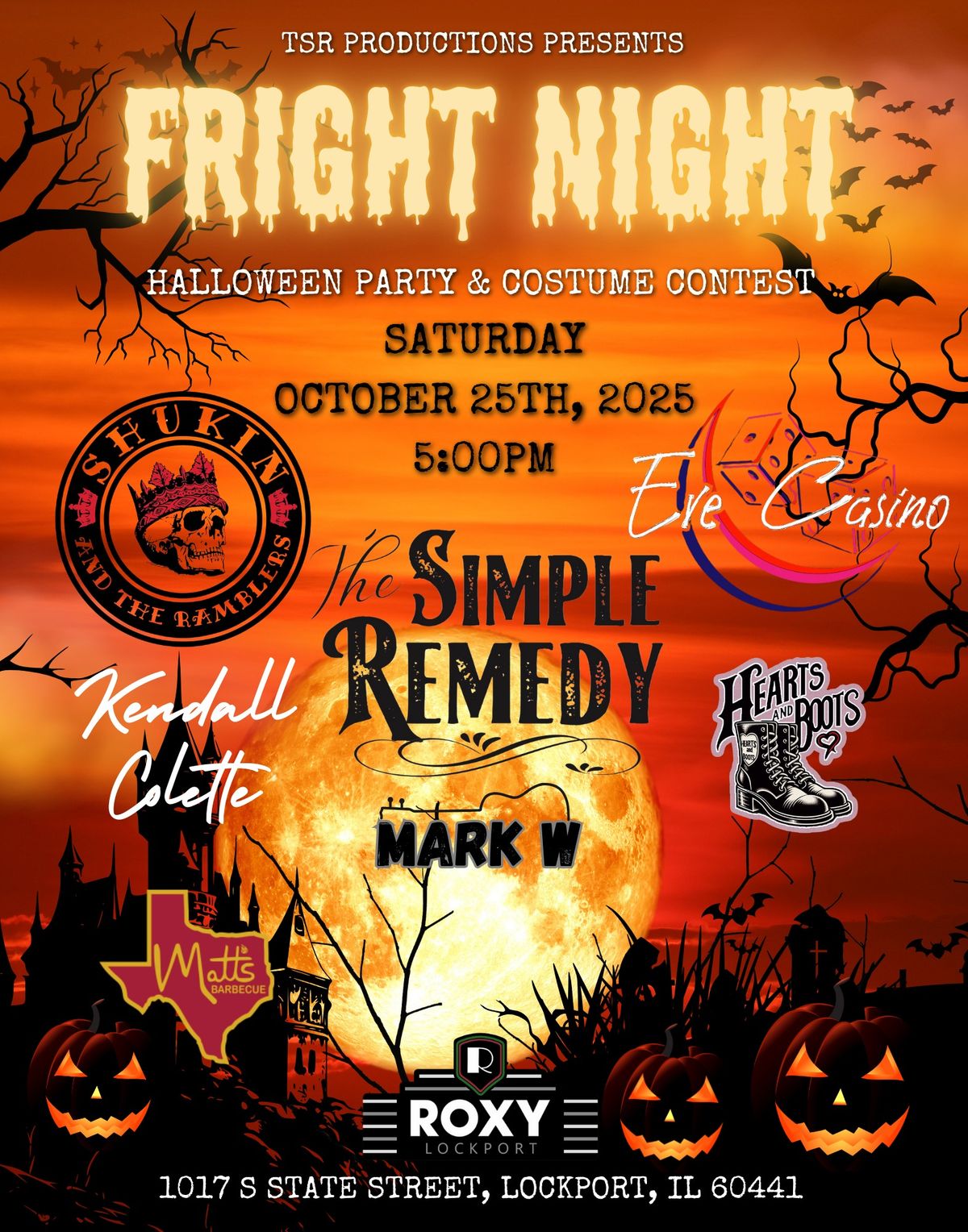 Fright Night Halloween Party w\/ The Simple Remedy, Eve Casino and Shukin and the Ramblers and more!