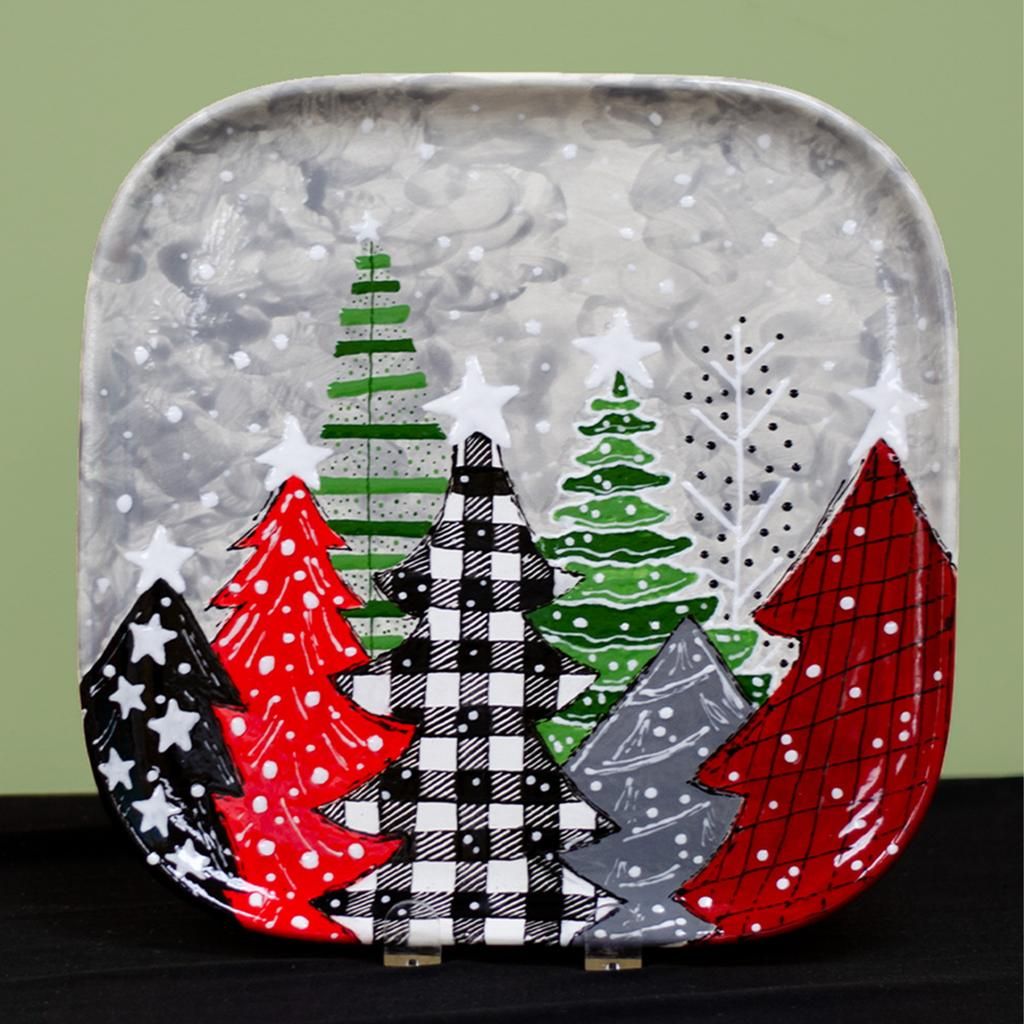 Cozy Christmas Tree Plate