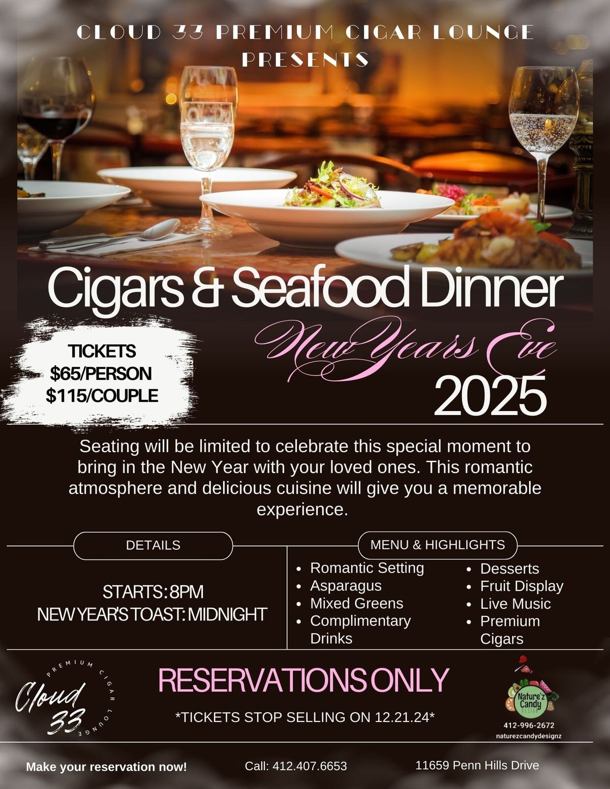 New Year's Eve Cigar & Seafood Dinner