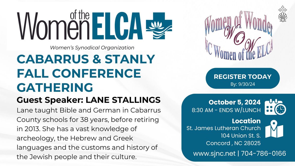 WELCA Cabarrus & Stanly Fall Conference Gathering