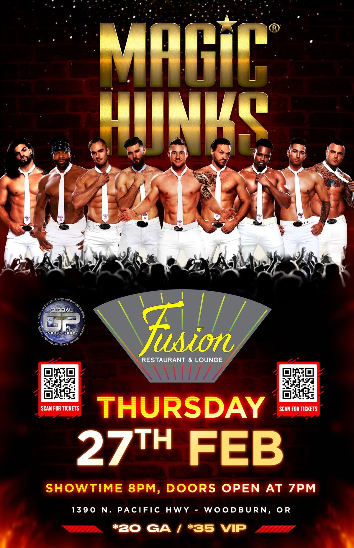 MAGIC HUNKS (MAGIC MIKE EXPERIENCE) "WILD NIGHTS TOUR" AT FUSION NIGHTCLUB!!!