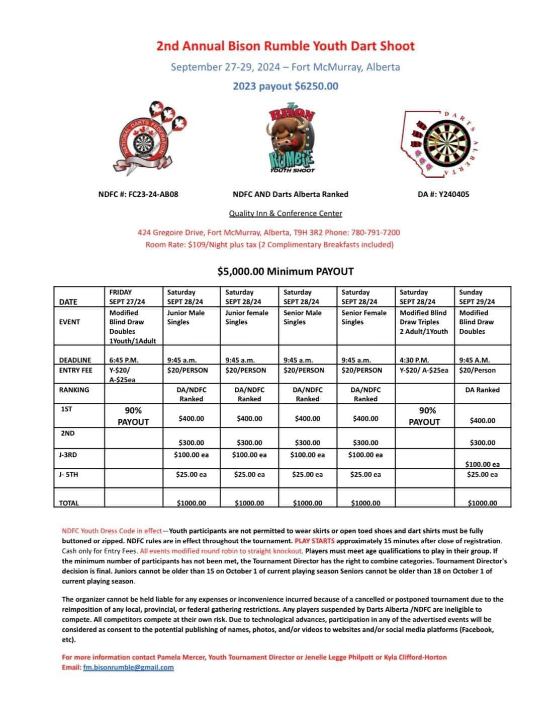 2nd Annual Bison Rumble Youth Dart Shoot