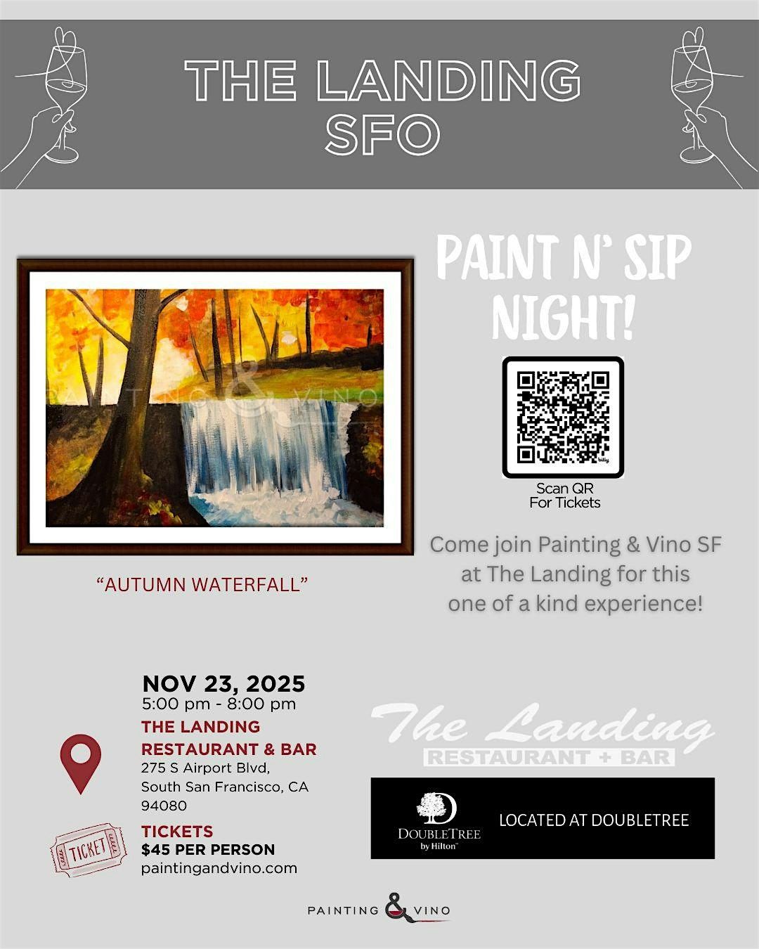 "Autumn Waterfall" Paint & Sip @ The Double Tree SFO