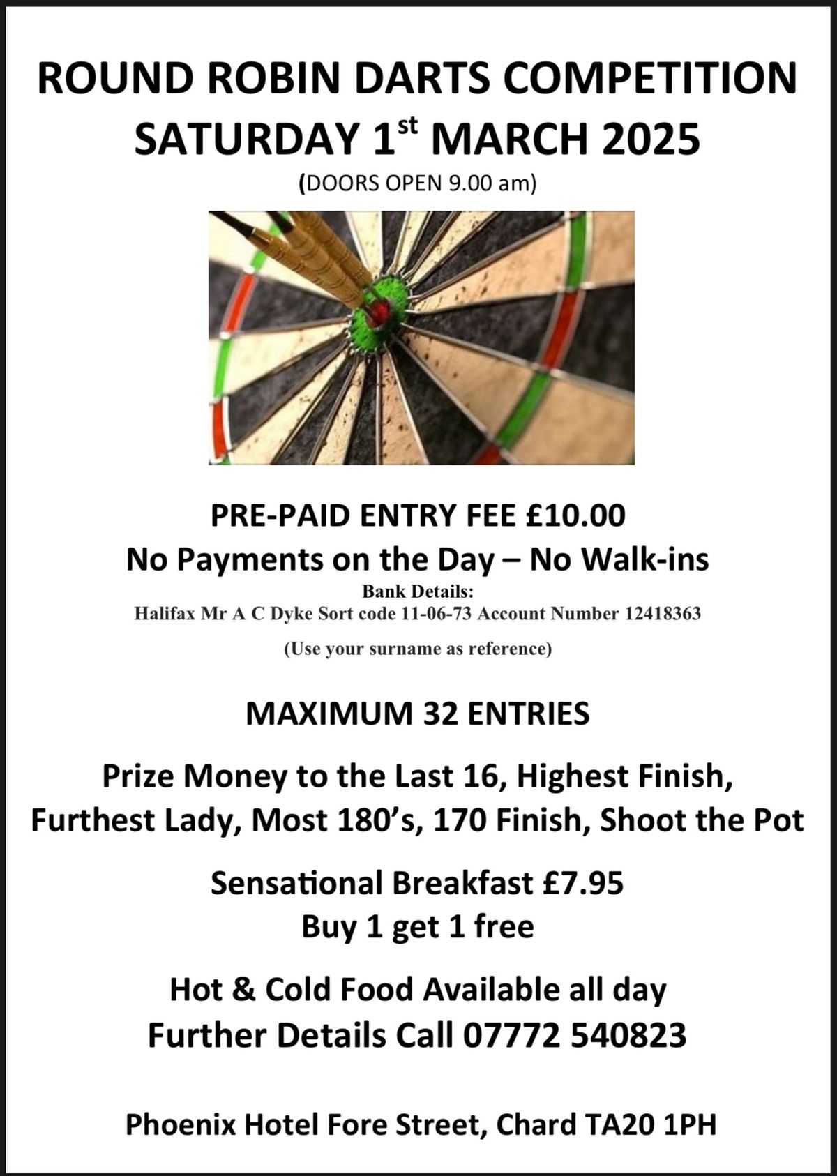 Round Robin Darts Competition 