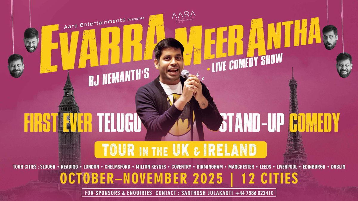 RJ Hemanth Live \u2013 Evvara Merantha Telugu Stand-Up Comedy  Tour  II Coventry  II Presented by Aara Entertainments