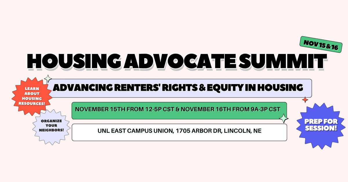 Housing Advocate Summit: Advancing Renters' Rights & Equity in Housing