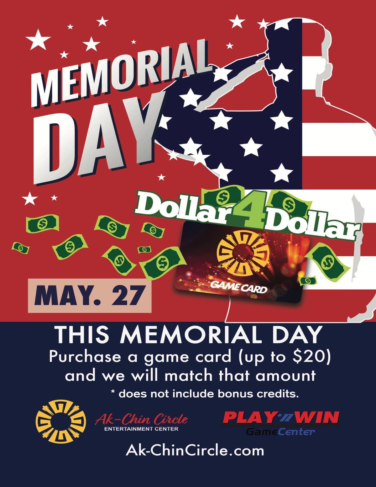 Memorial Day Dollar4Dollar at Ak-Chin Circle