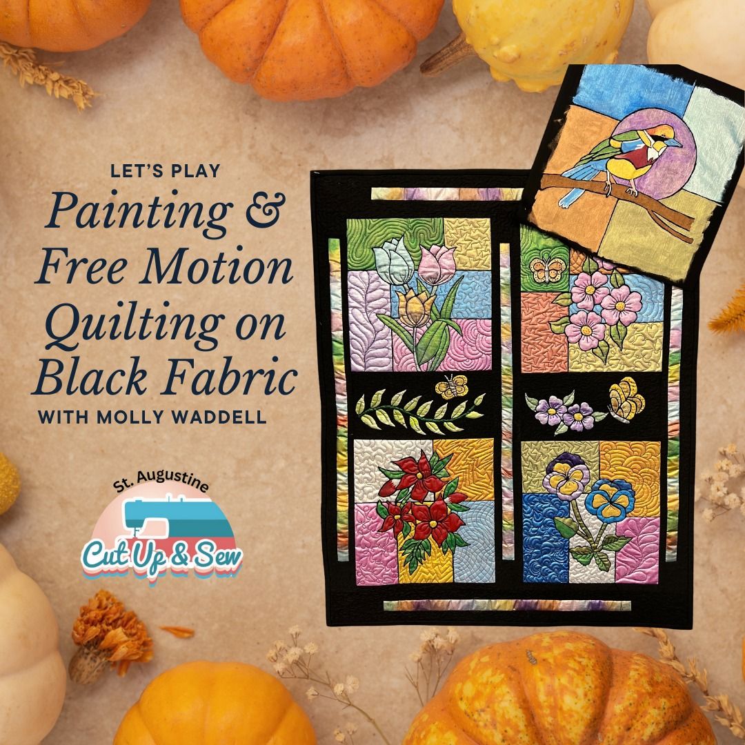 Painting & Free Motion Quilting on Black Fabric with Molly Waddell - St. Augustine