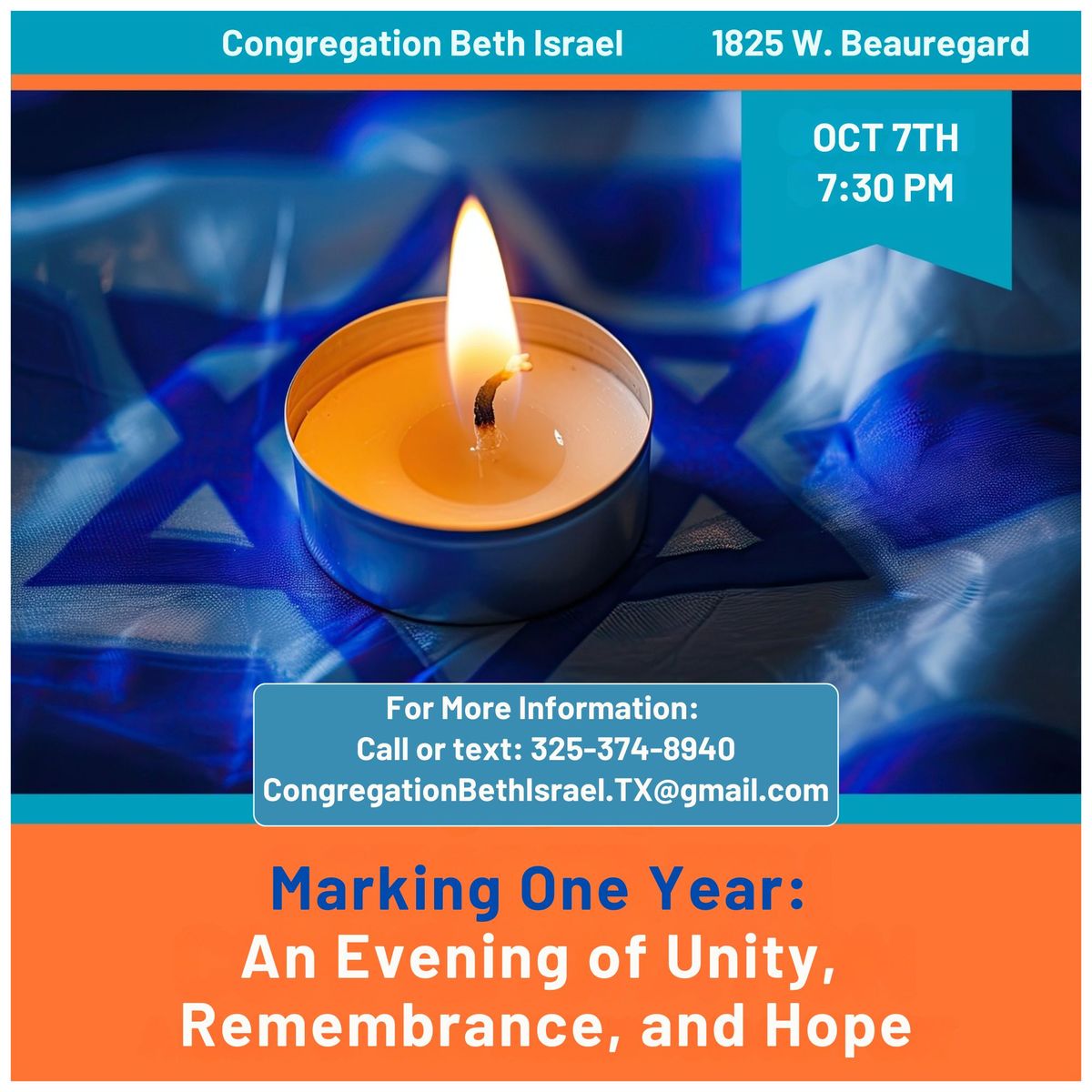 Marking One Year: An Evening of Unity, Remembrance, and Hope