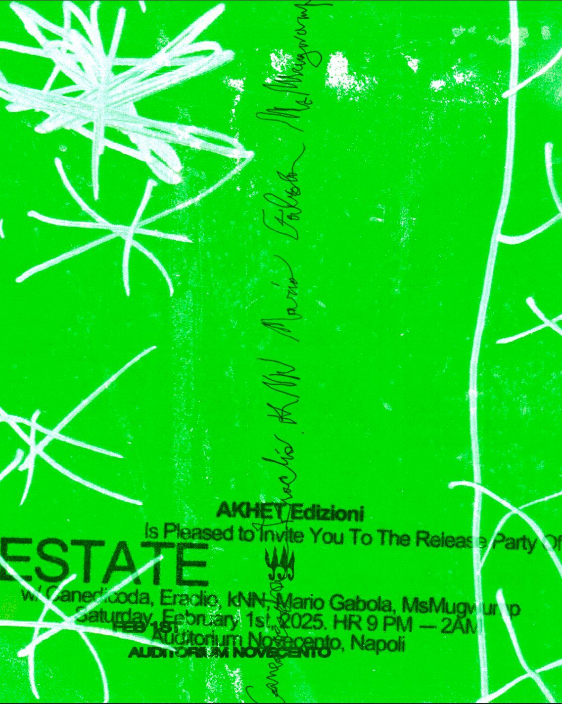 AKHET presents ESTATE_release party_w\/Canedicoda, kNN, M.Gabola, Eraclio, MsMugwump_Auditorium900