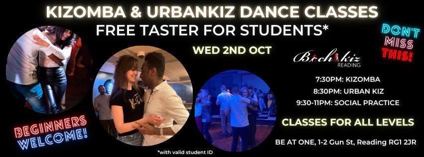 BachakizReading Kizomba\/Urban Kiz Dance Class (Afro-Latin Classes) Wednesdays @Be-At-One Bar Reading