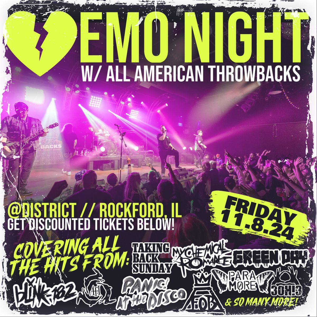 Emo Night LIVE w\/ All American Throwbacks @ District | Rockford, IL