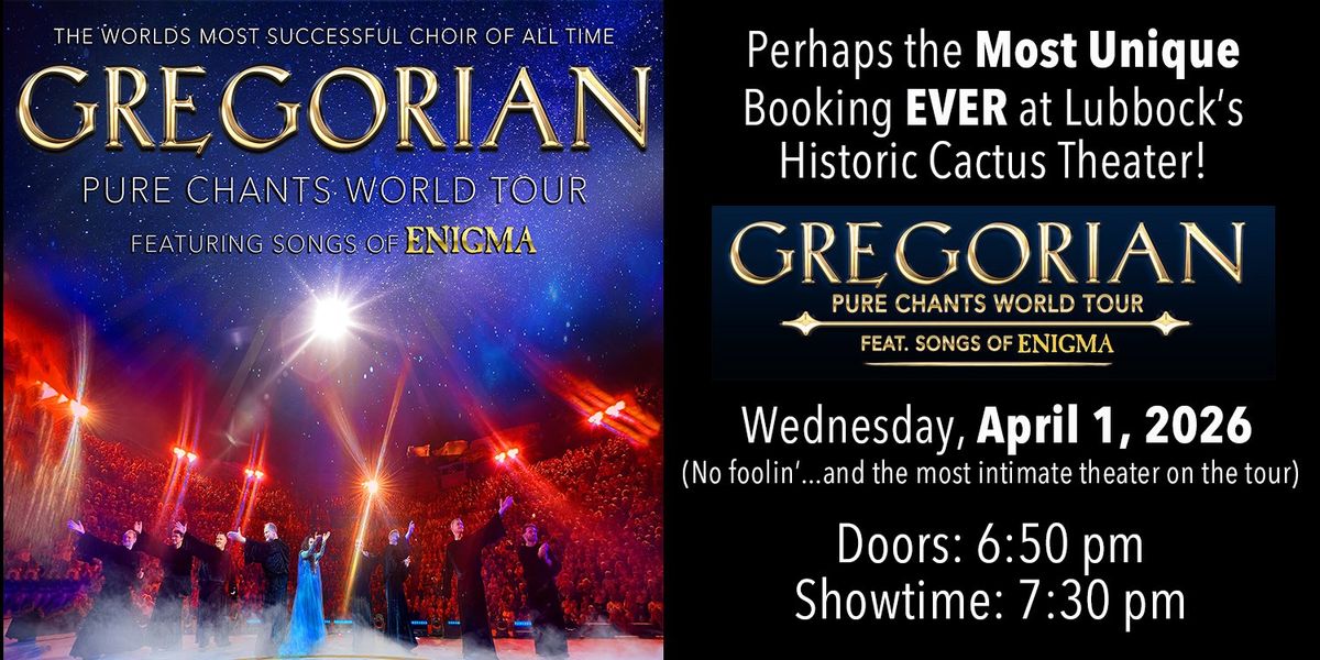 Gregorian Sings Enigma at Nancy and David Bilheimer Capitol Theatre