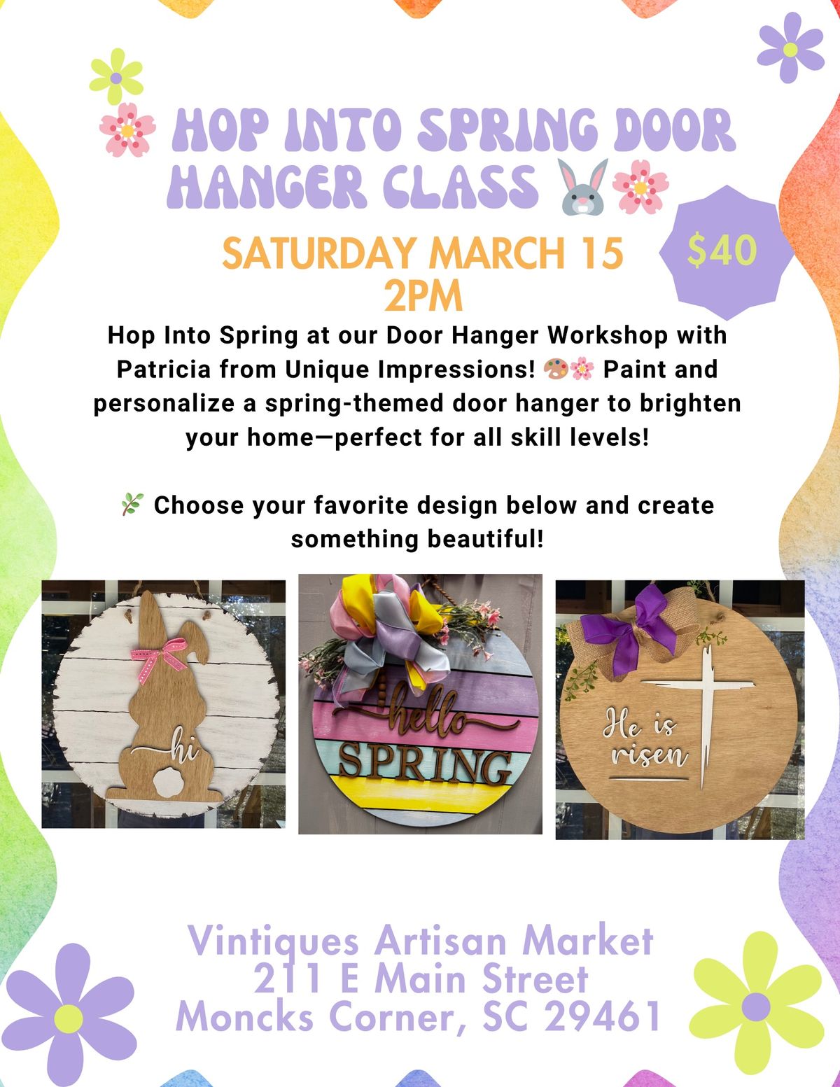 Hop into Spring Door Hanger Class