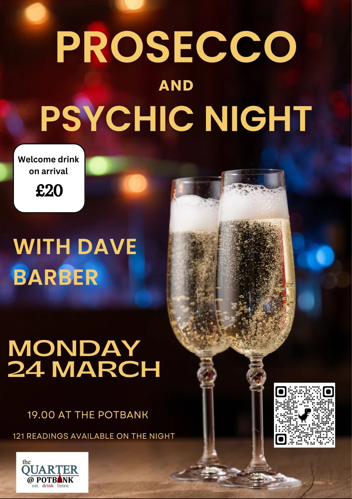 Prosecco & Psychic evening at The Potbank