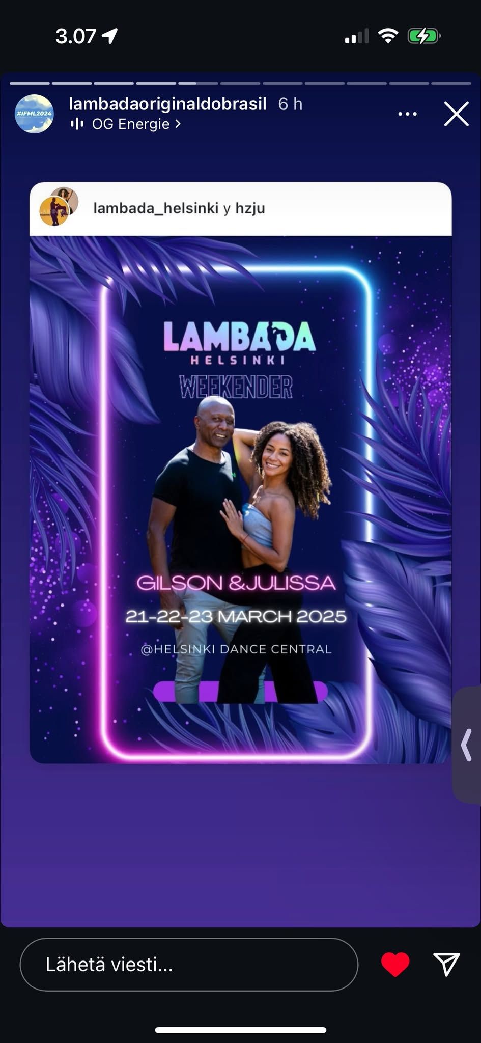 LambadaHelsinki weekender with Gilson and Julissa