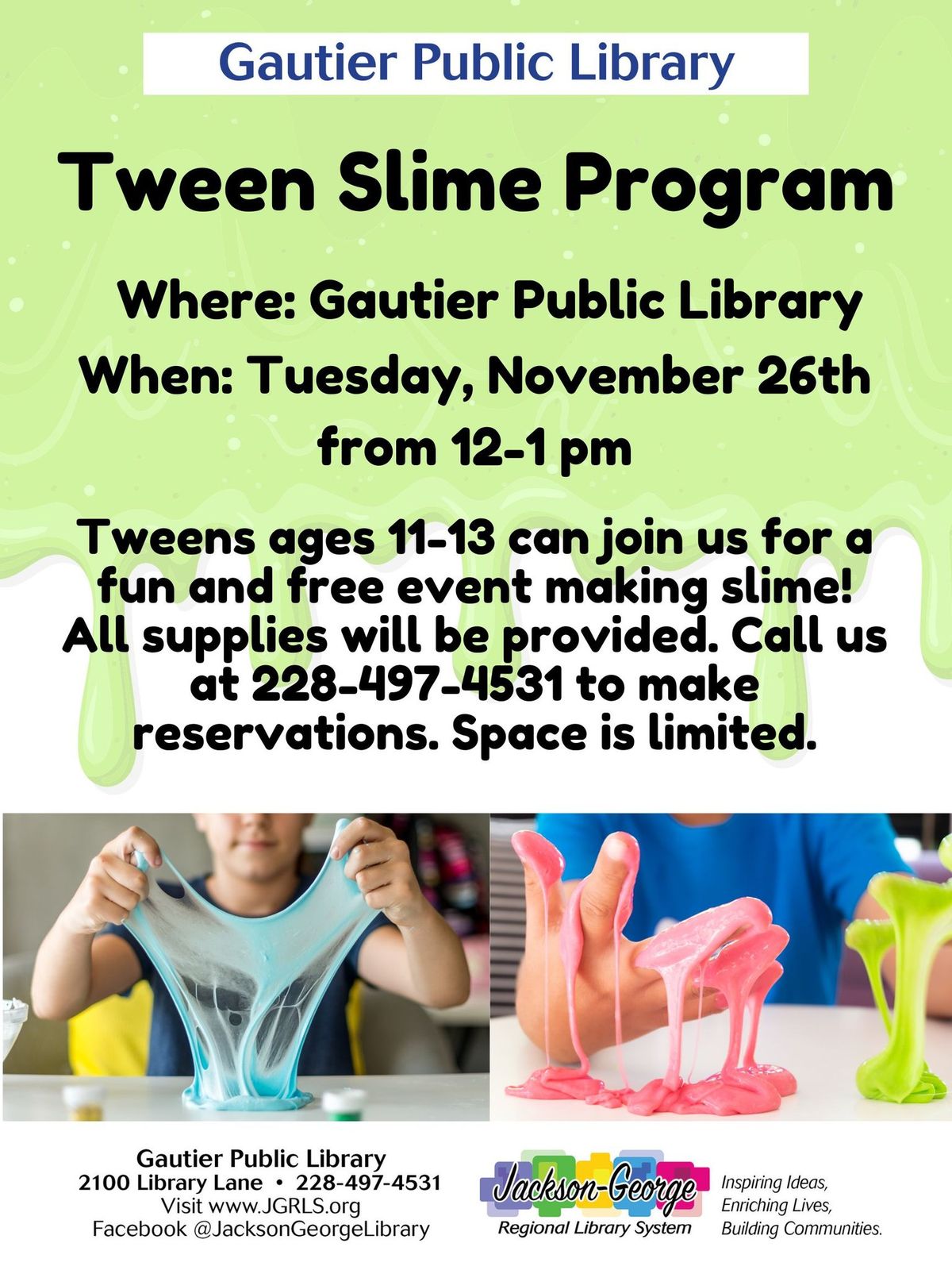 Get Ready for Slime Fun at Gautier Public Library!